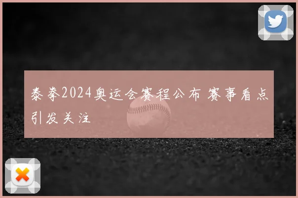 泰拳2024奥运会赛程公布 赛事看点引发关注